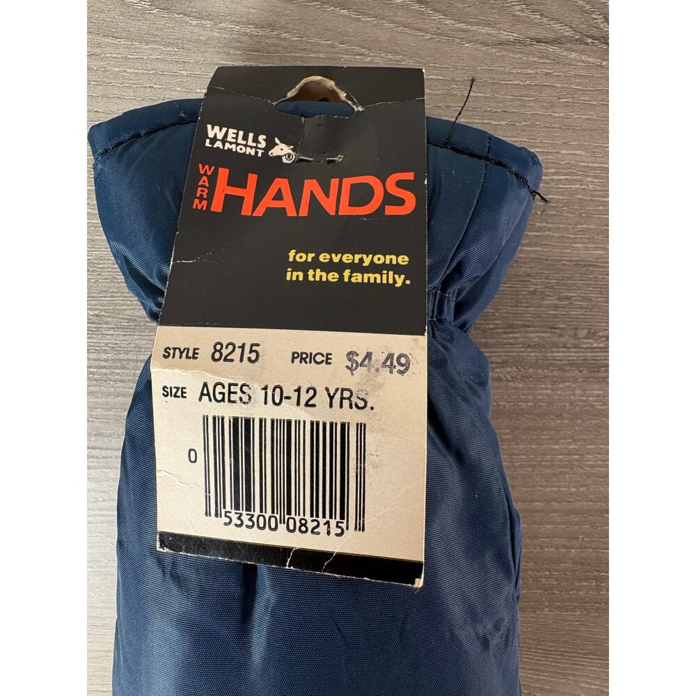 Vintage Wells Lamont Warm Hands‎ Mittens Kids 10–12 Yrs NWT